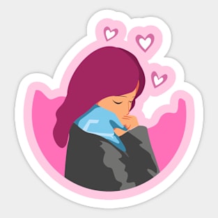 Girl in Love vector Sticker